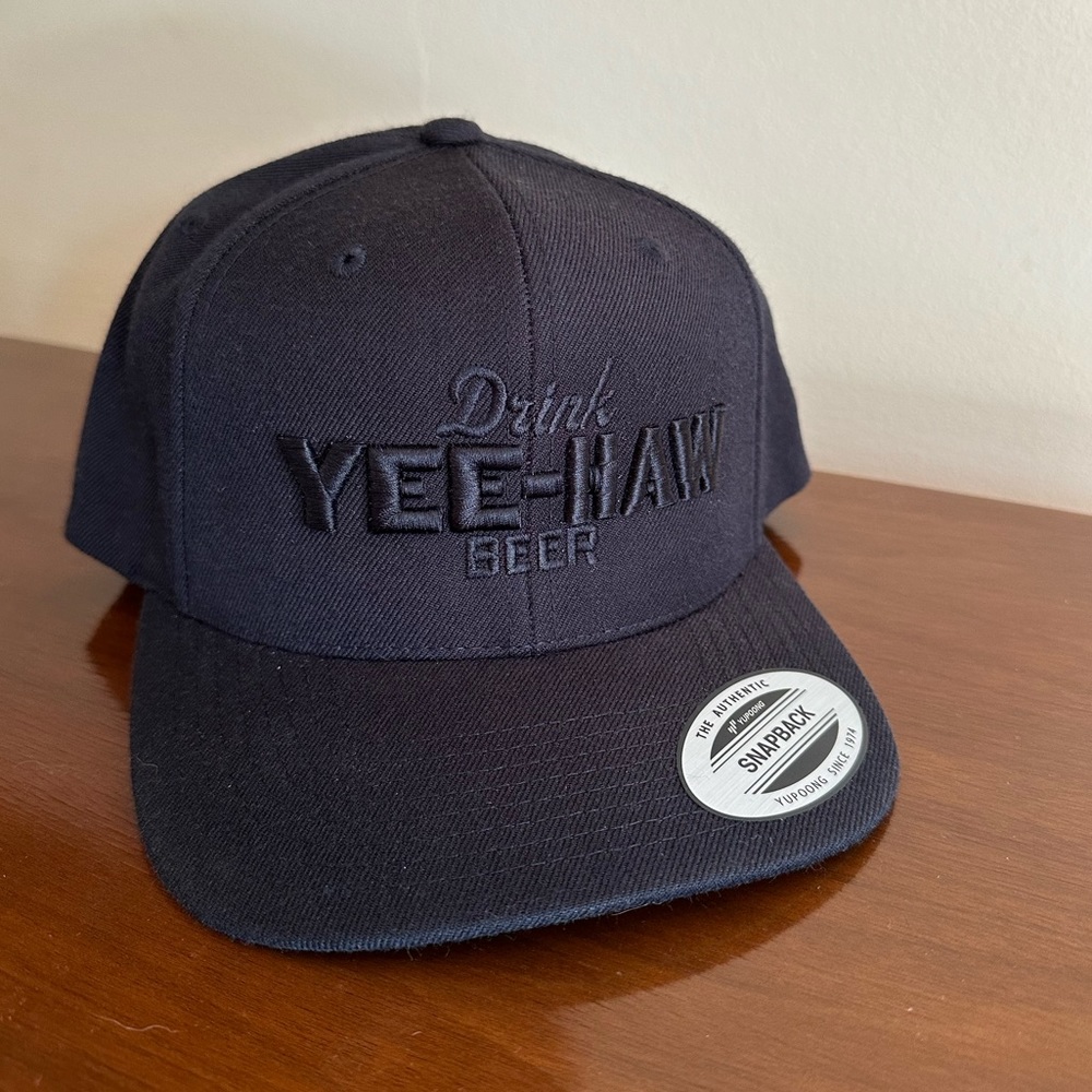 All black hat- yeehaw drink beer